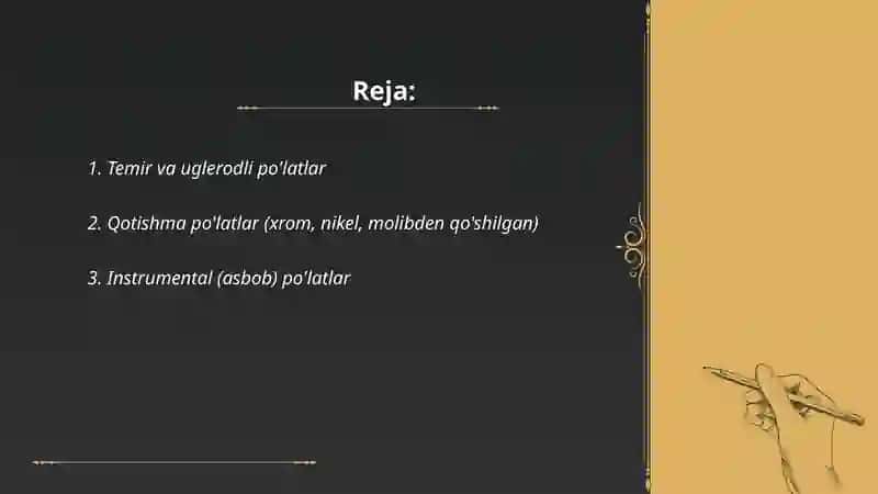 Temir va uglerodli po'latlar 2