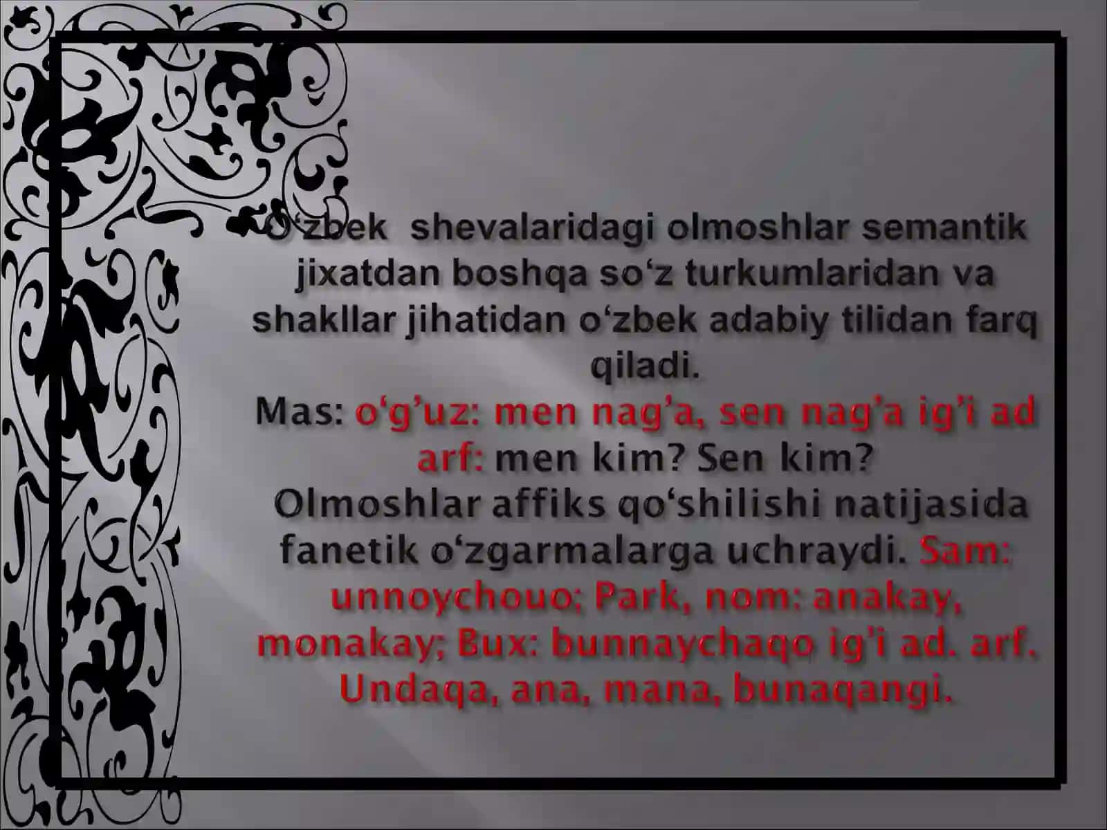 O‘zbek shevalarida olmosh so’z turkumi 2