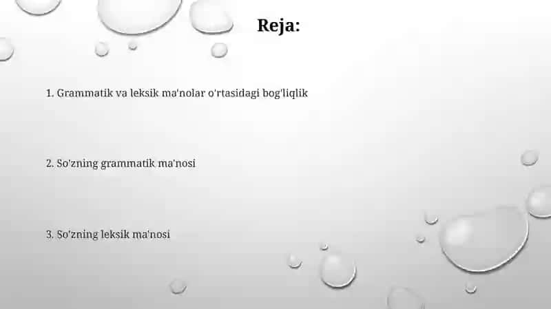 Soʻzning grammatik va leksik ma'nosi 2