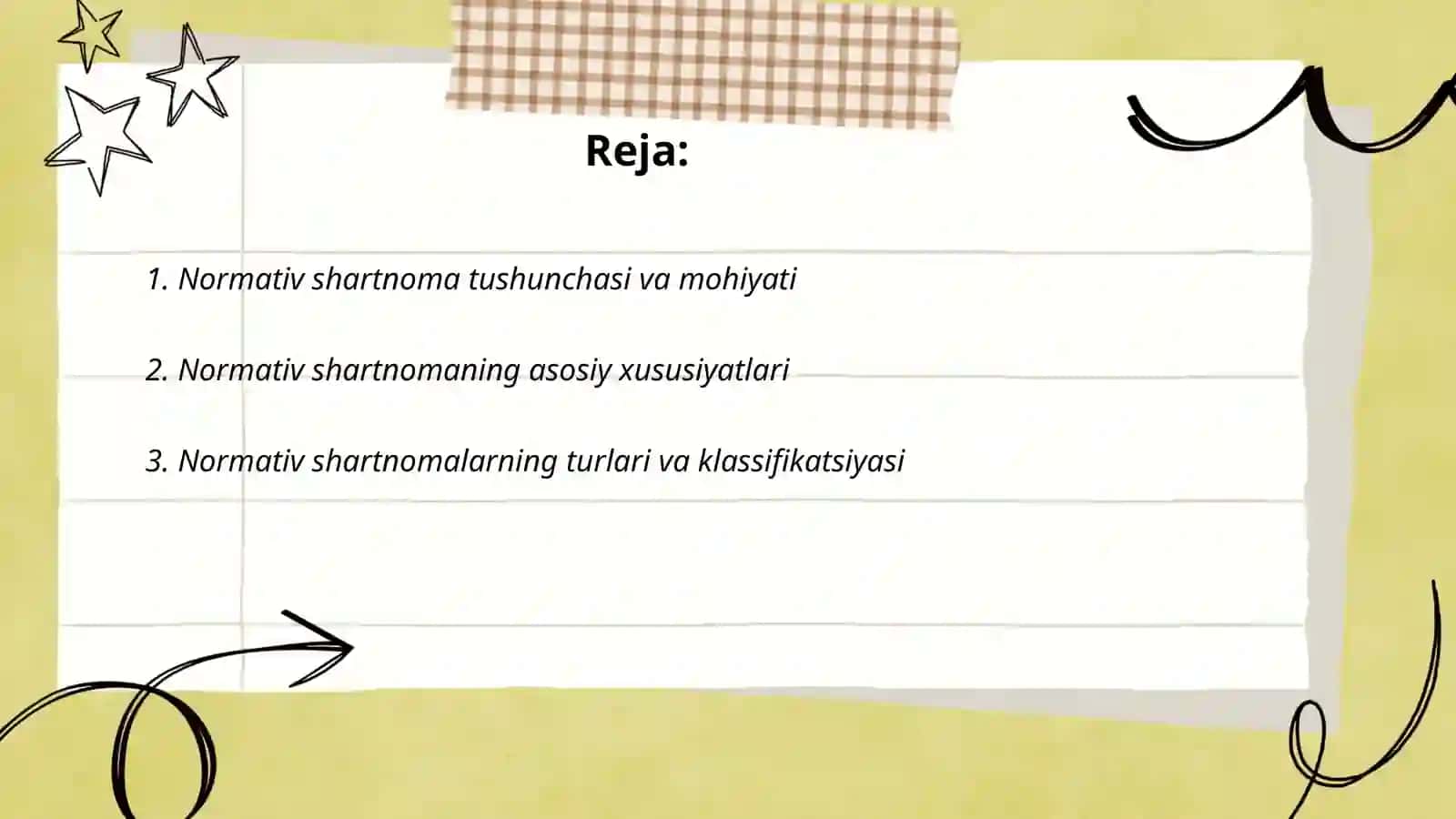 Normativ shartnomlar va uning xususiyatlari 2
