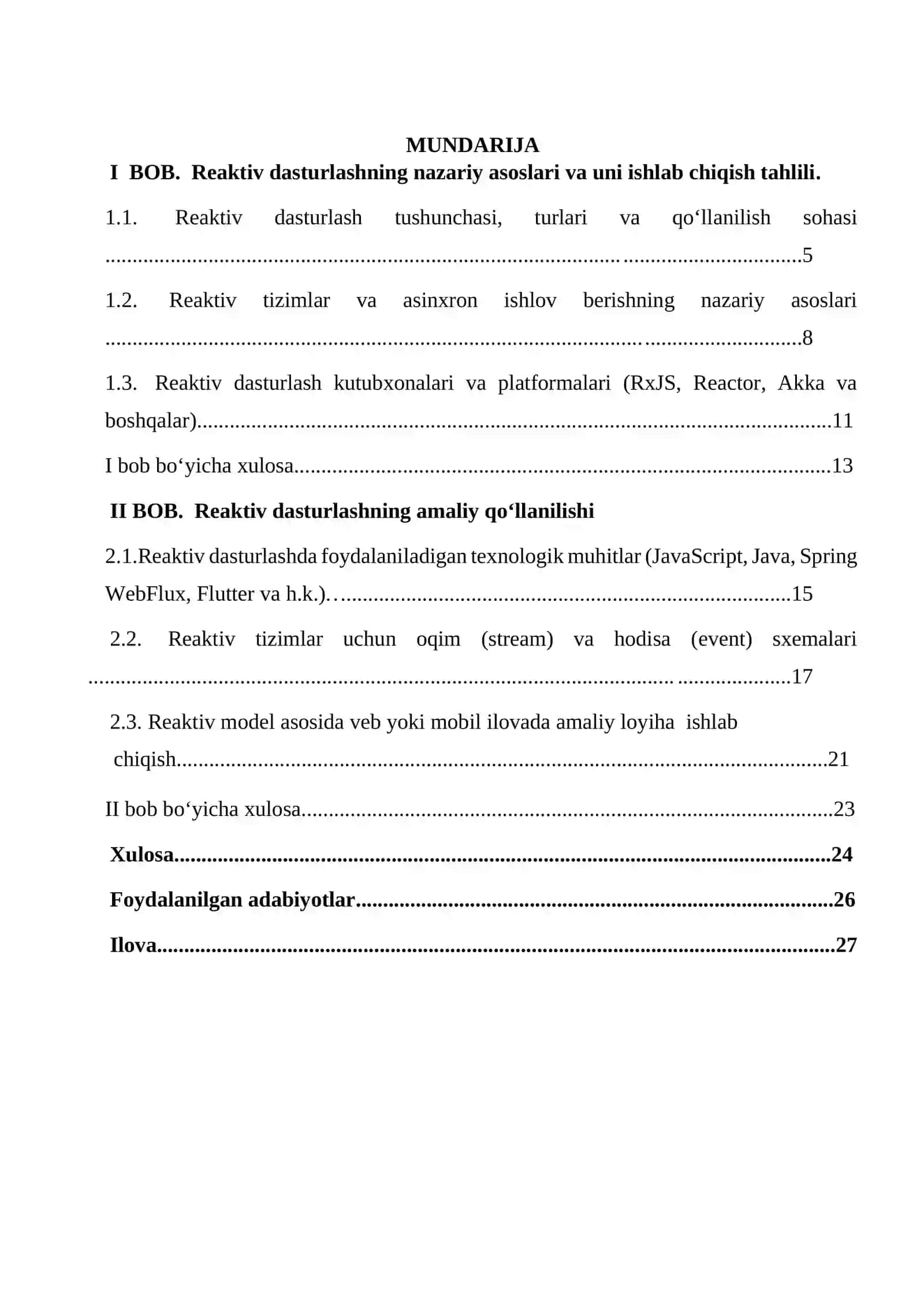 Reaktiv dasturlash va uning amaliy qo‘llanishini yaratish 2