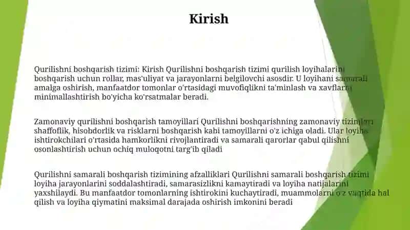 Qurilishni Boshqarishni Zamonaviy Tizimi 2