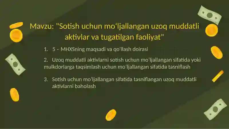 Sotish uchun mo‘ljallangan uzoq muddatli aktivlar va tugatilgan faoliyat 2
