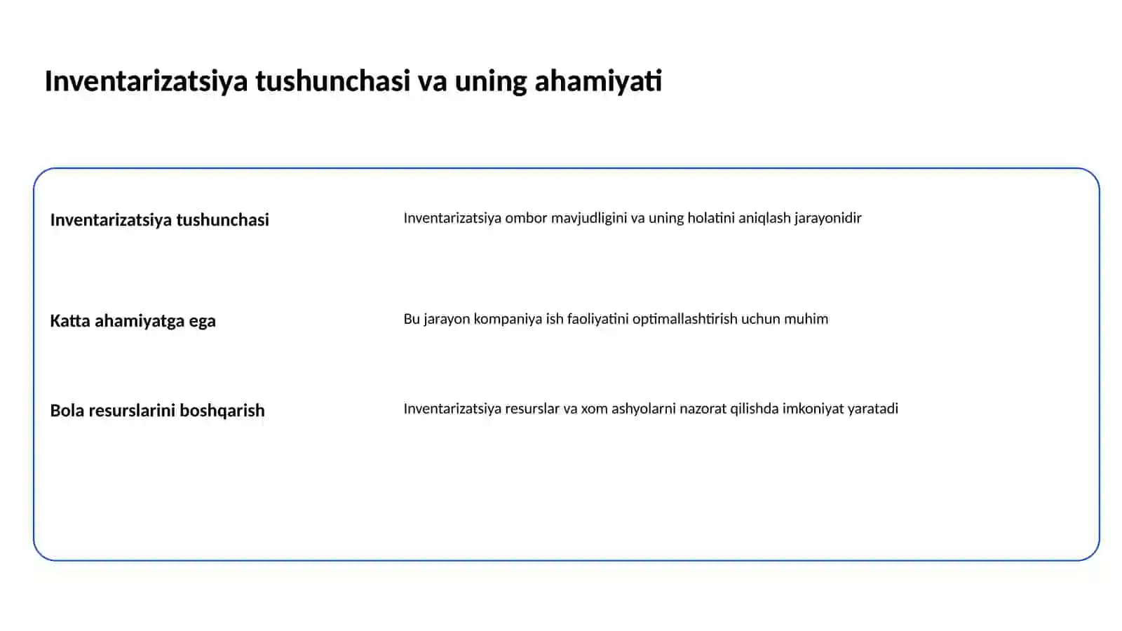 Inventarizatsiyani tashkil qilish va uning turlari 2