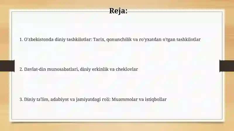 O'zbekistonda diniy tashkilotlar 2