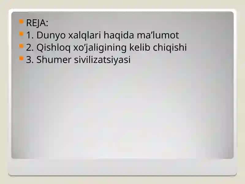Dunyo xalqlarining xoʻjalik hayoti mavzusida TAQDIMOTI 2