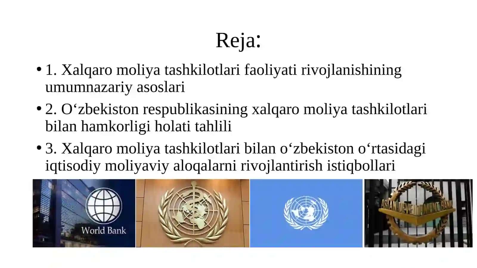 Xalqaro Moliya Instituti Ta'lim kursi 2