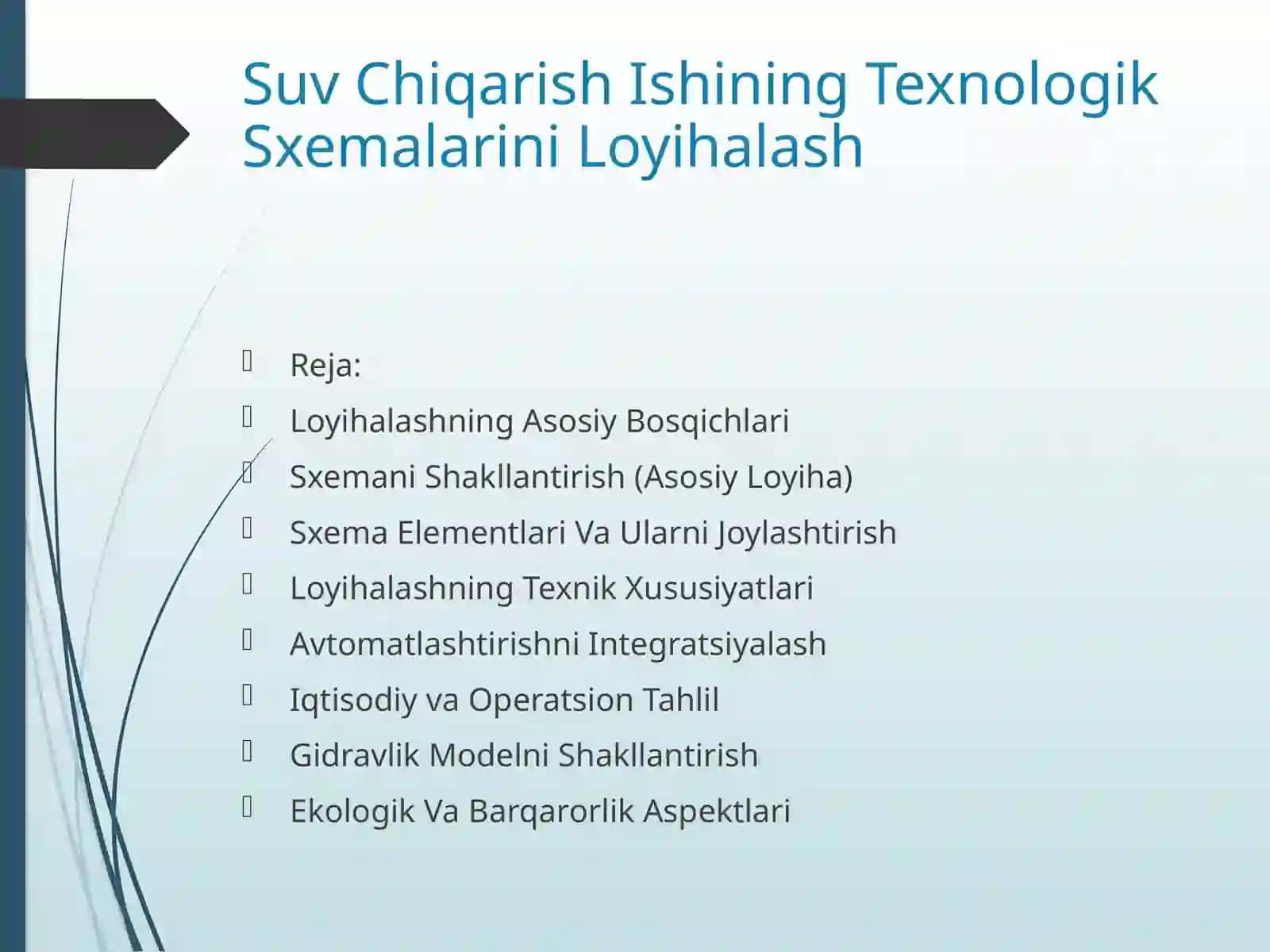 SuvChiqarishIshiningTexnologikSxemalariniLoyihalash 2