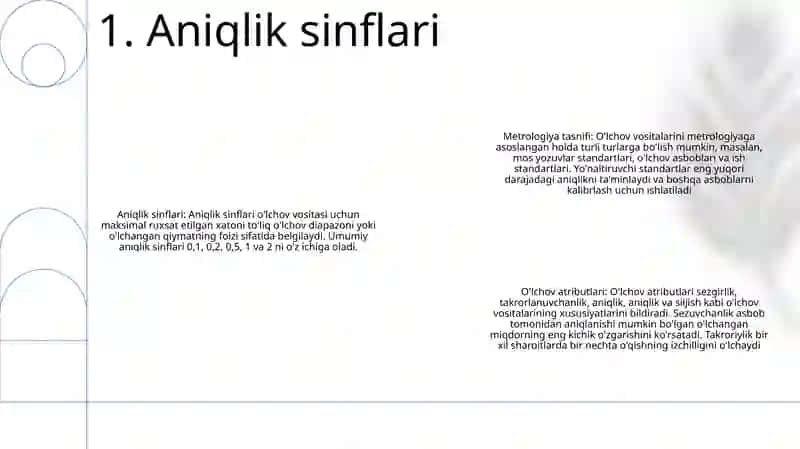 OʻLchash Asboblarini Aniqlik Klaslari 2