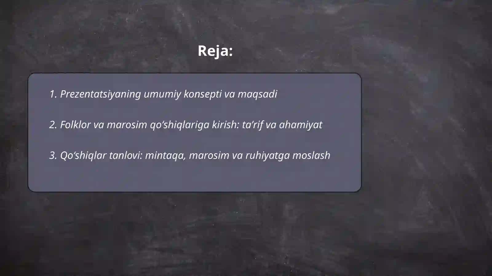 Prezentatsiya mavzusiga qo'shiq 2