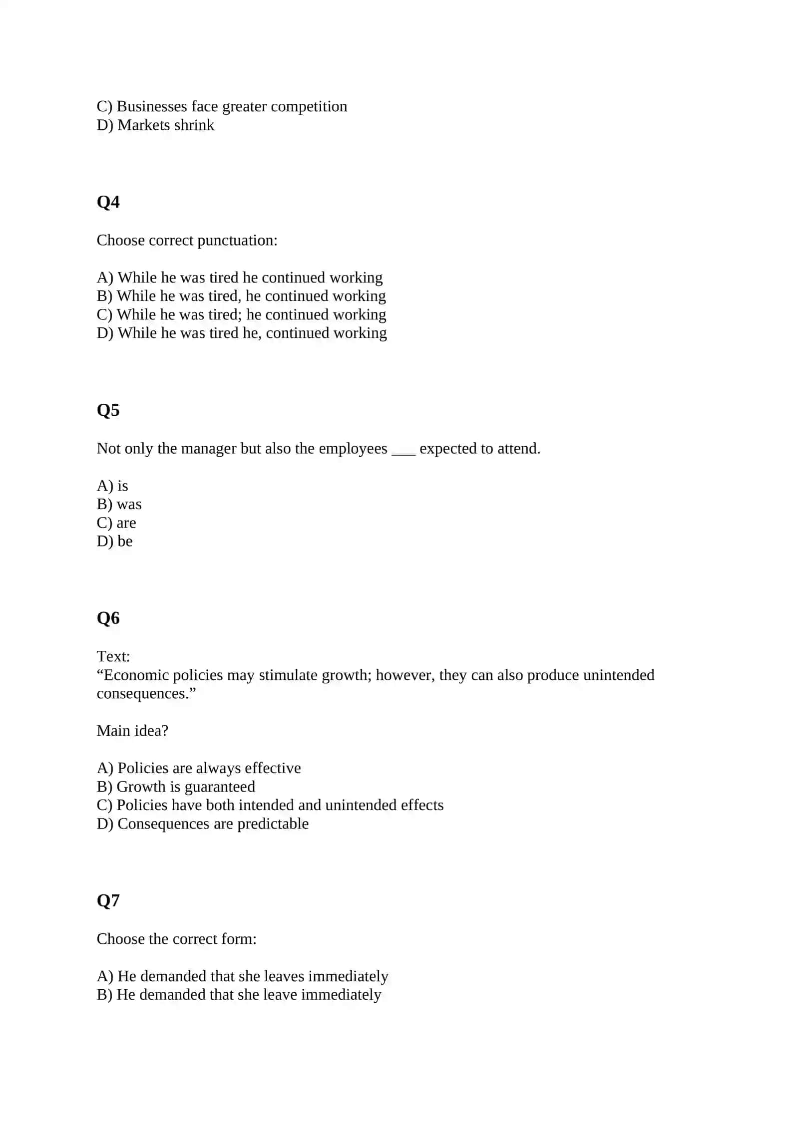 SAT STYLE TEST WITH ANSWERS 2