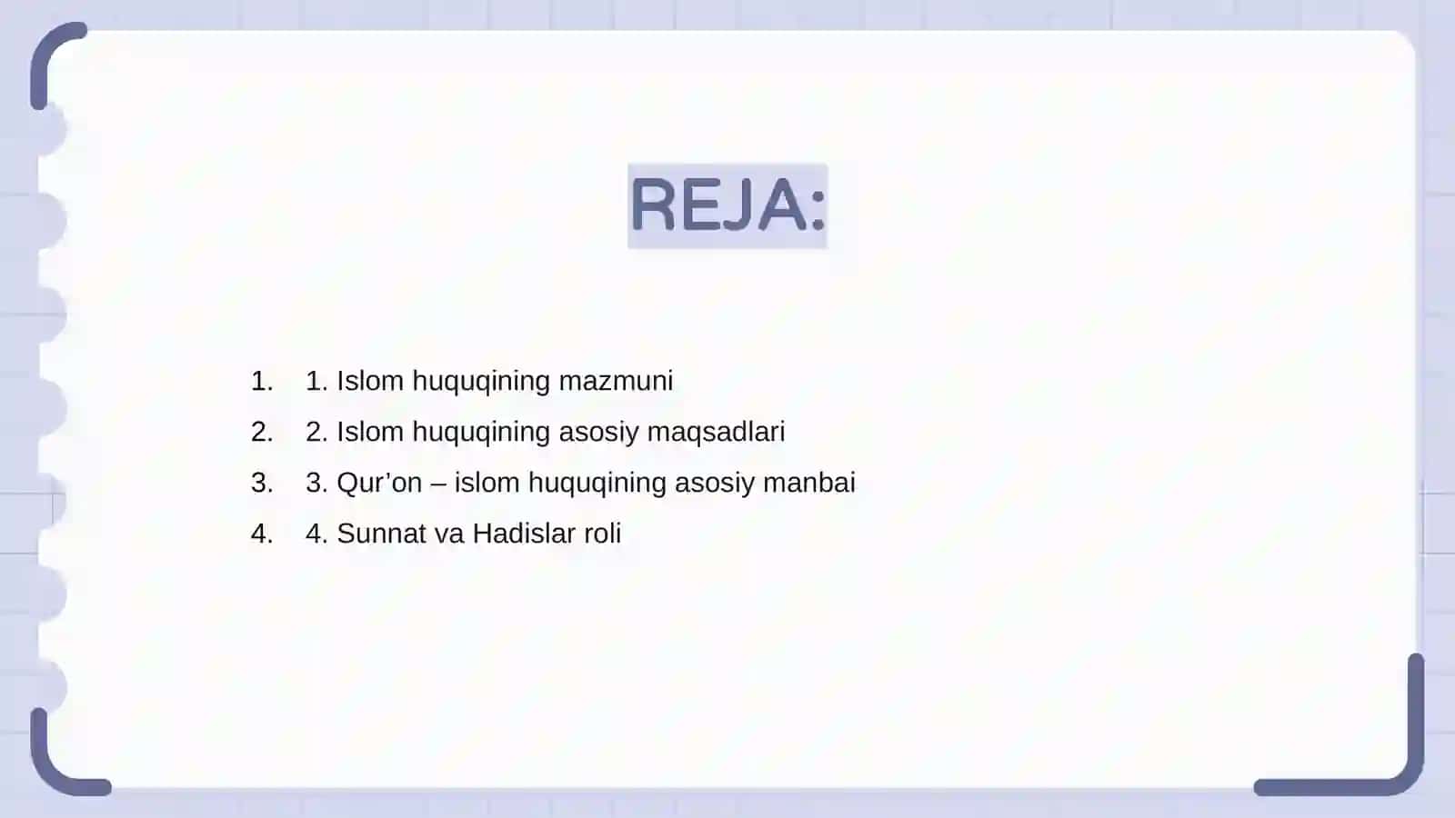 Islom huquqi va manbalari 2