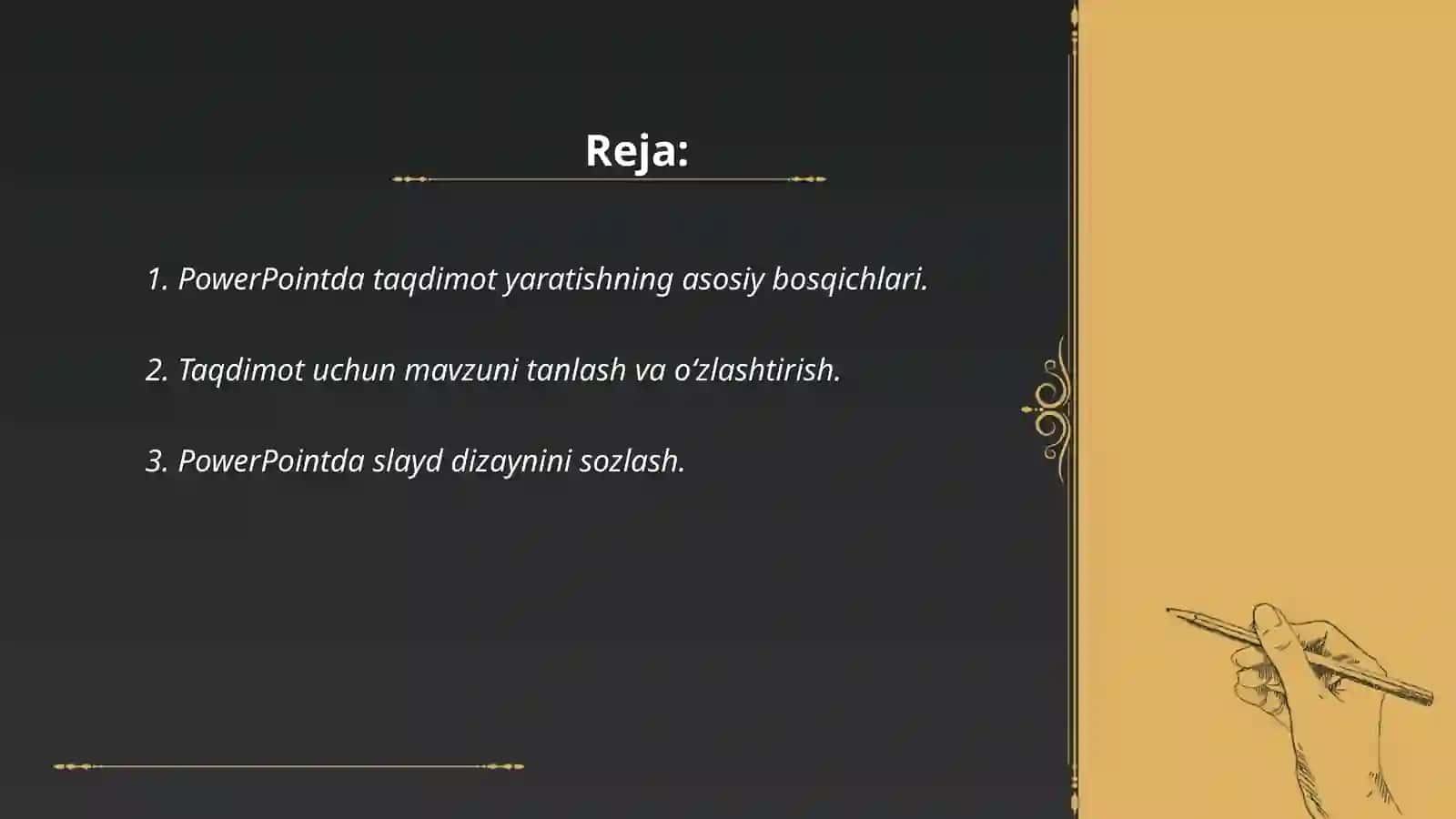 Poverpointda sohaga oid taqdimotlar 2