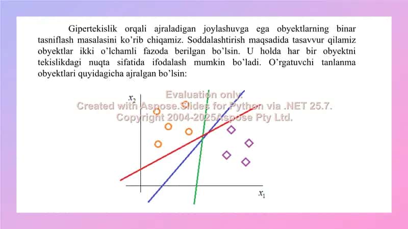 Tayanch vektorlar mashinalari (SVM) 2