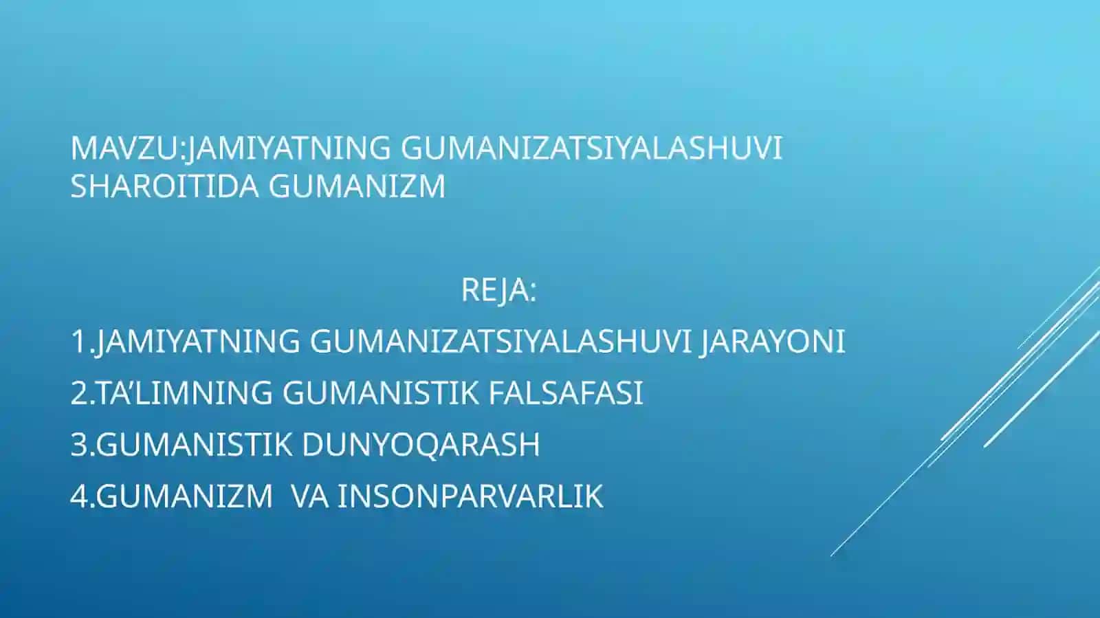 JAMIYATNING GUMANIZATSIYALASHUVI SHAROITIDA GUMANIZM 2
