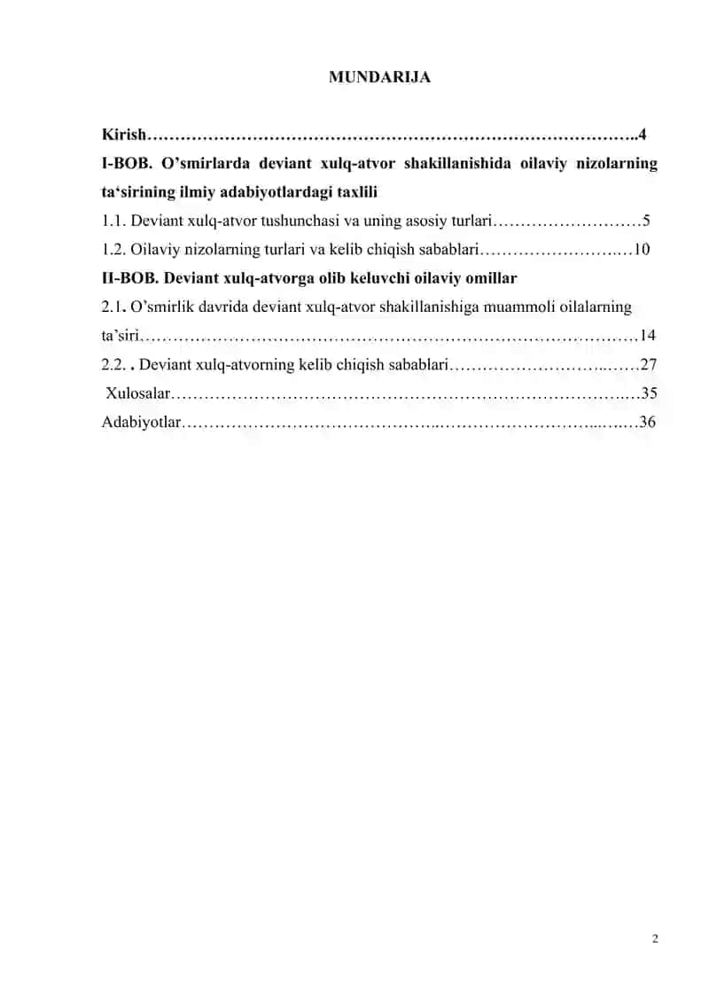 O’smirlarda deviant xulq-atvor shakillanishida oilaviy nizolarning ta‘siri 2