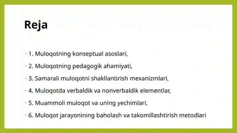 Muloqotning konseptual asoslari 2