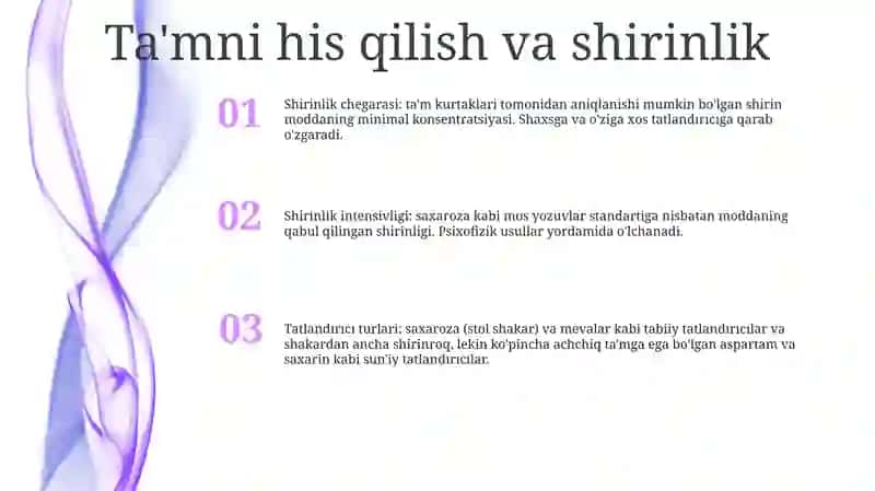 Shirin Ta’M Beruvchi Moddalar 2