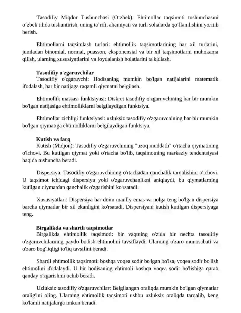 Tasodifiy Miqdor Tushunchasi 2