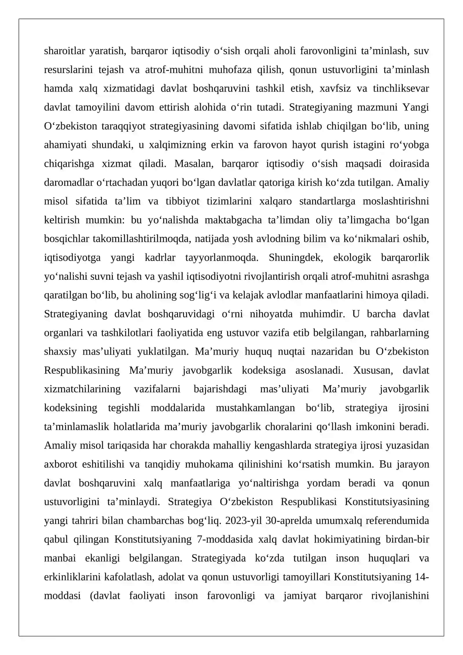 “O‘zbekiston – 2030” strategiyasi 2