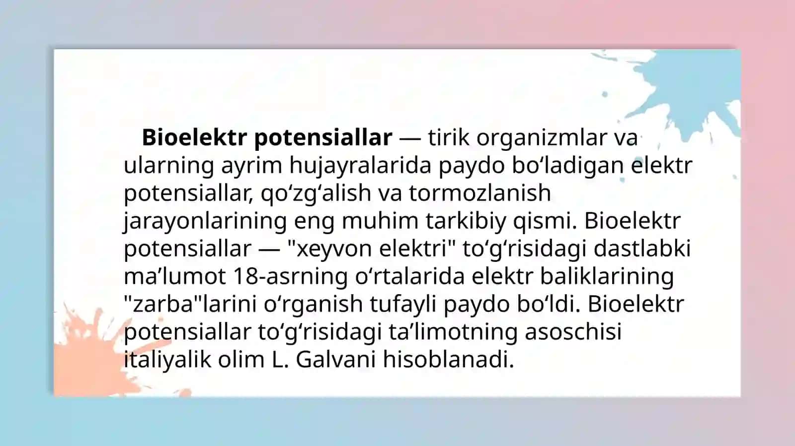 Bioelektrogenez 2