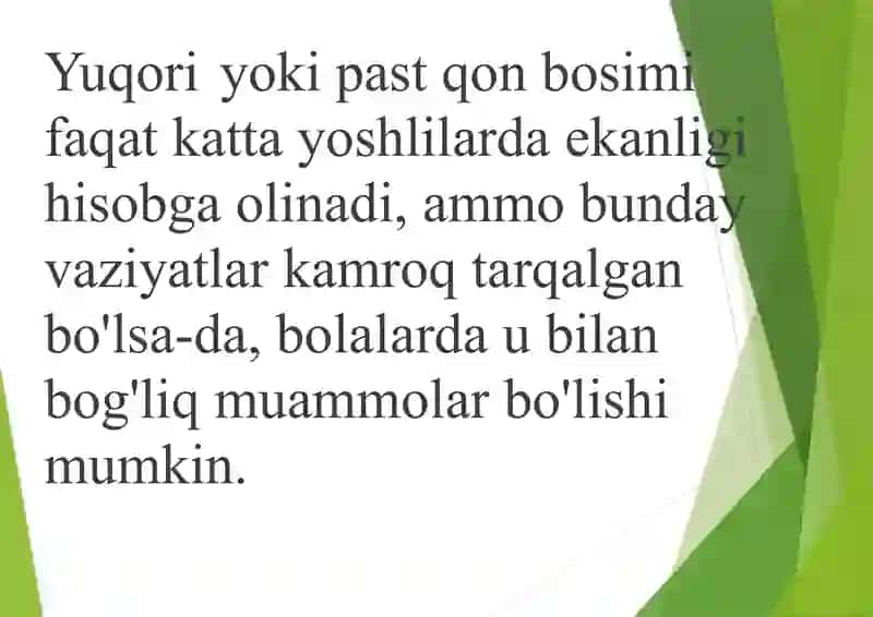Bolalarda arterial qon bosimini o'lchash 2