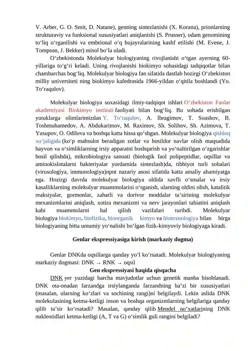 Molekulyar biologiya 2