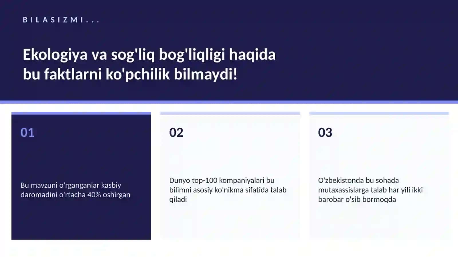 Ekologiya va sog'liq bog'liqligi 2