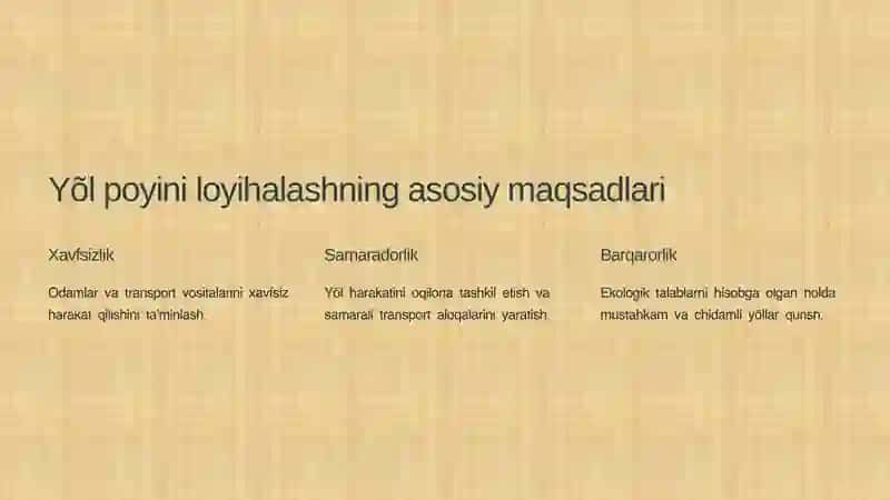 Yõl poyini loyihalash 2