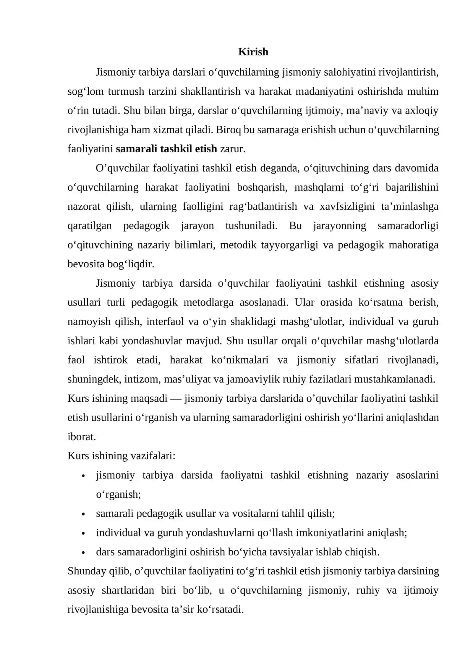 Jismoniy tarbiya darsida o’quvchilar faoliyatini tashkil etish usullari 2