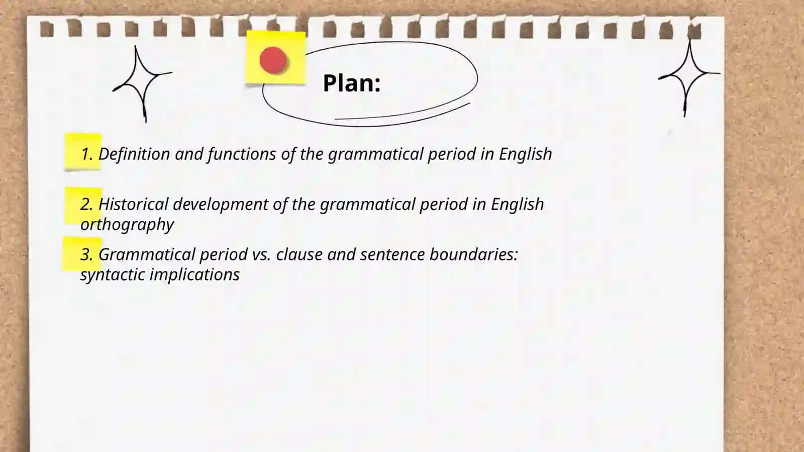 Grammatical period of Linguistics 2