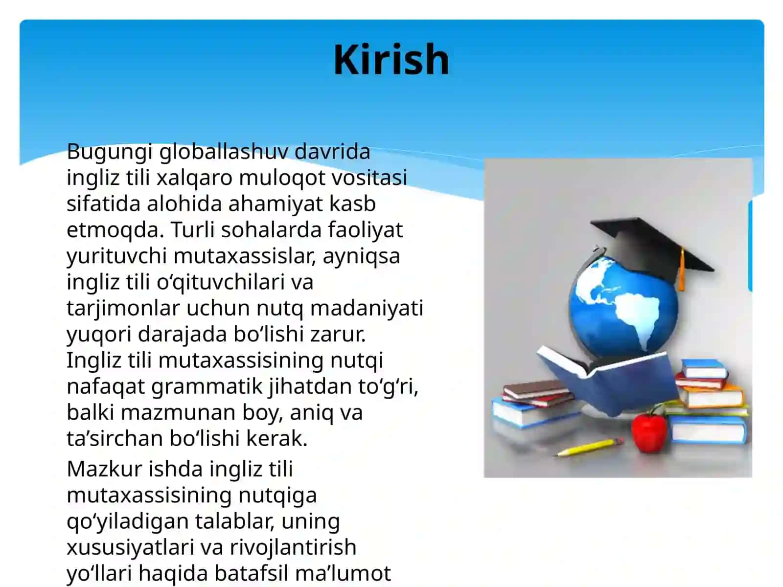 Ingliz til mutaxassisining nutqi 2