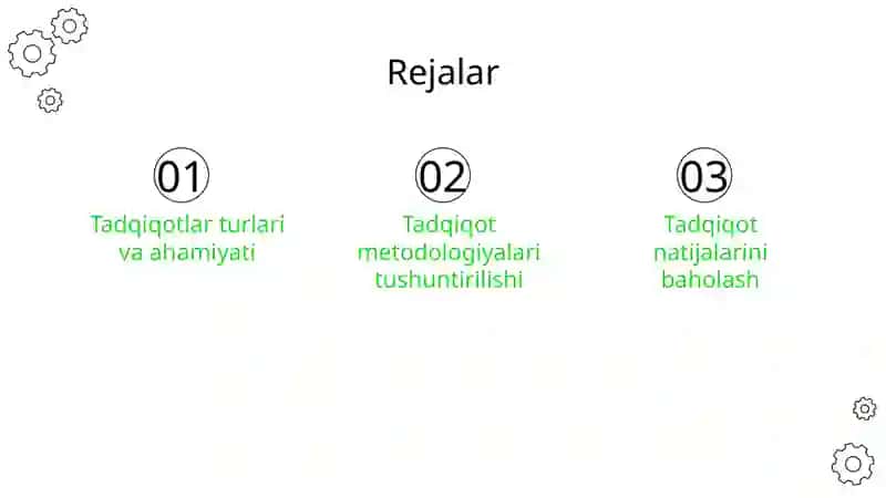 Tadqiqotlar tasnifi 2