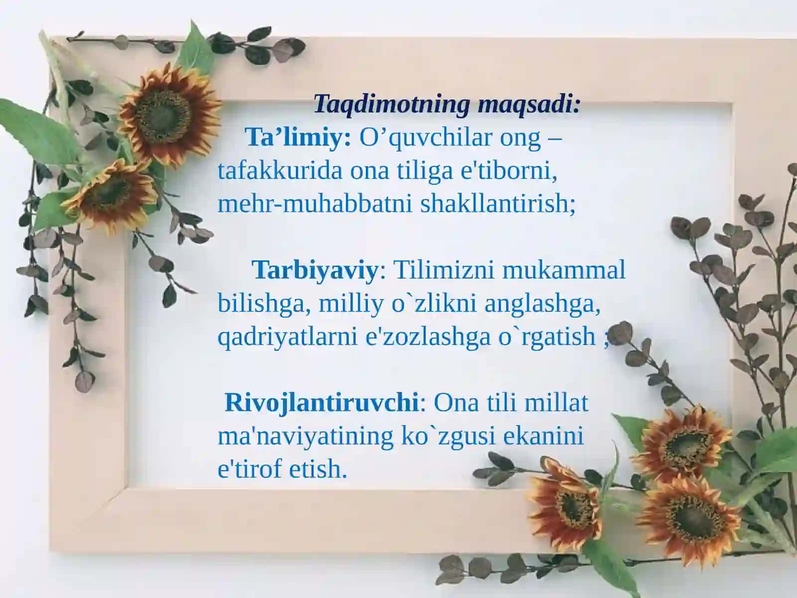 O’zbek Tilim – O’zligim Timsoli 2