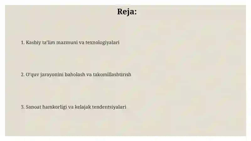 Kasbiy taʼlim mazmuni va texnologiyalari 2