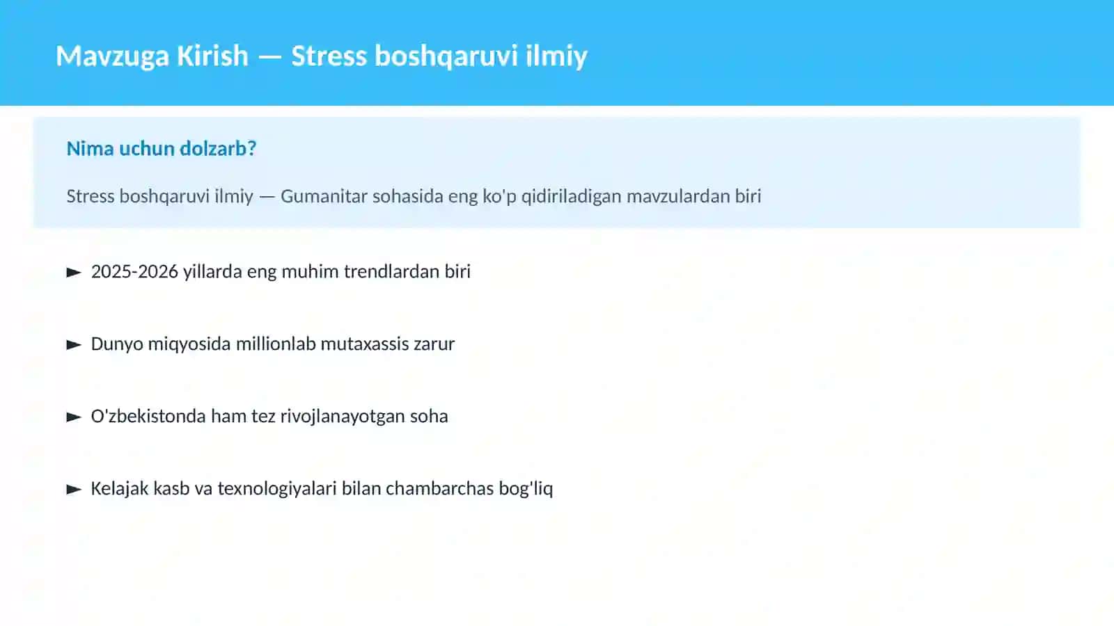 Stress boshqaruvi ilmiy 2