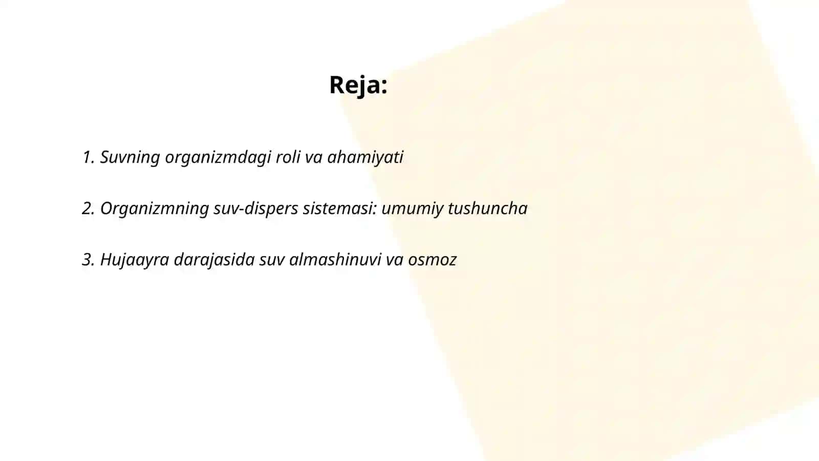 Organizimning suv-dispers sistemasi haqida slayd 2