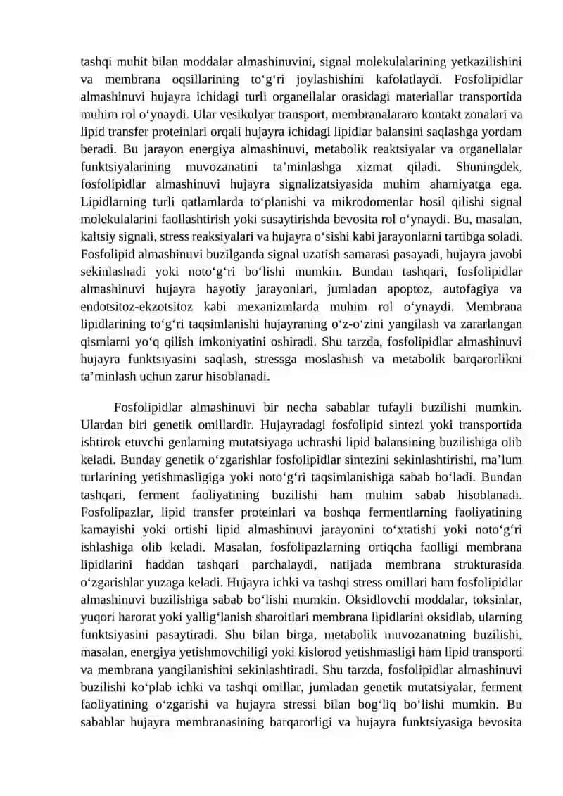Fosfolipidlar almashinuvi buzilishi 2