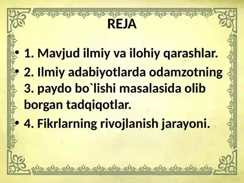 Insoniyatning paydo bo'lishi va ilk g'oyalar 2