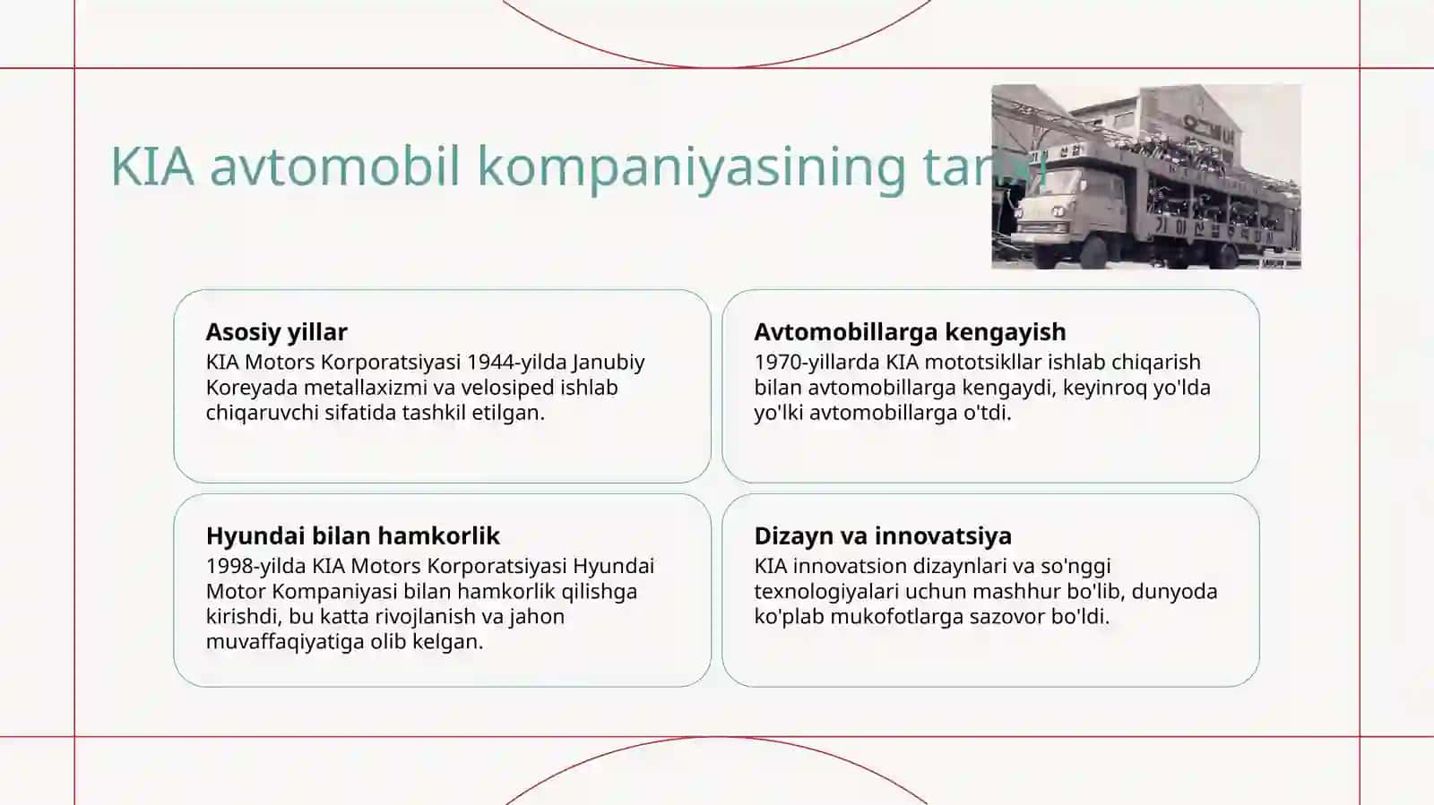 KIA avtomobil kompaniyasi haqida 2