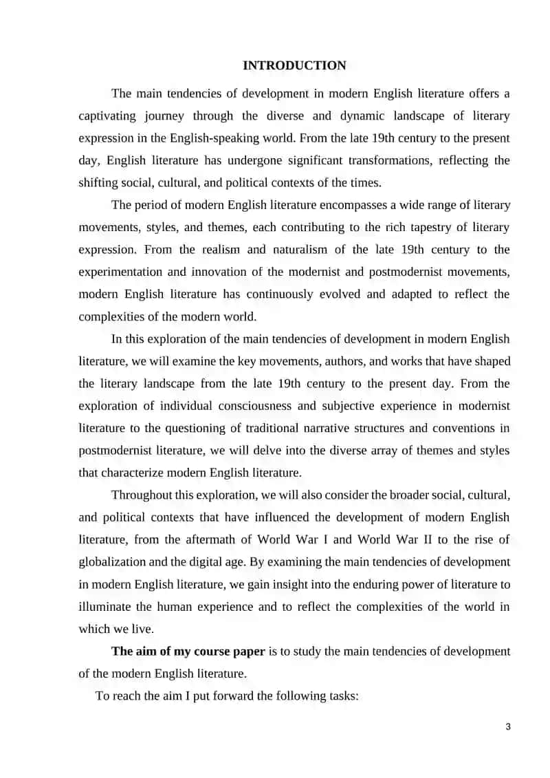 THE MAIN TENDENCIES OF DEVELOPMENT OF THE MODERN ENGLISH LITERATURE 2