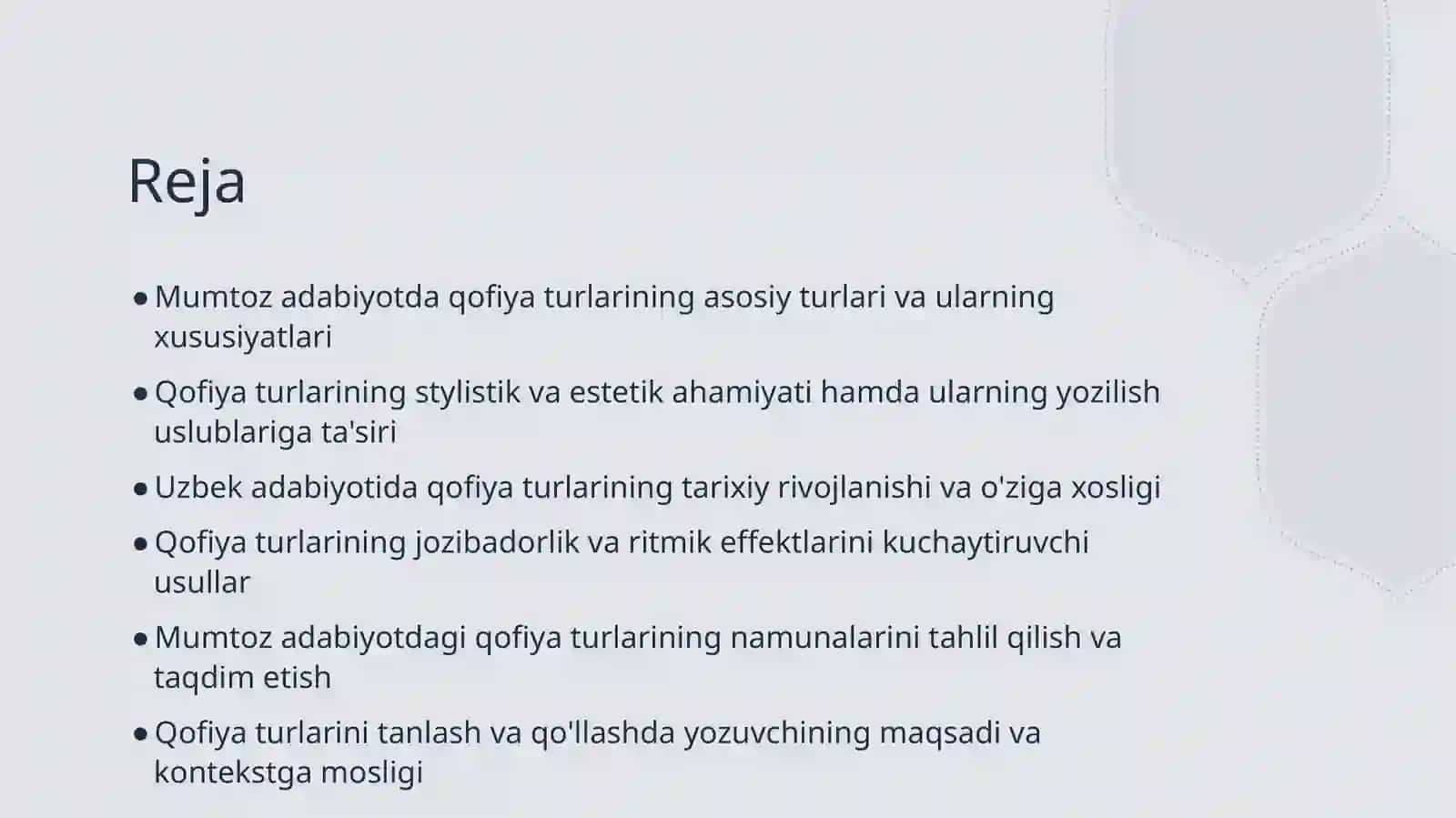 Mumtoz adabiyotda qofiya turlariga namunalar topish 2