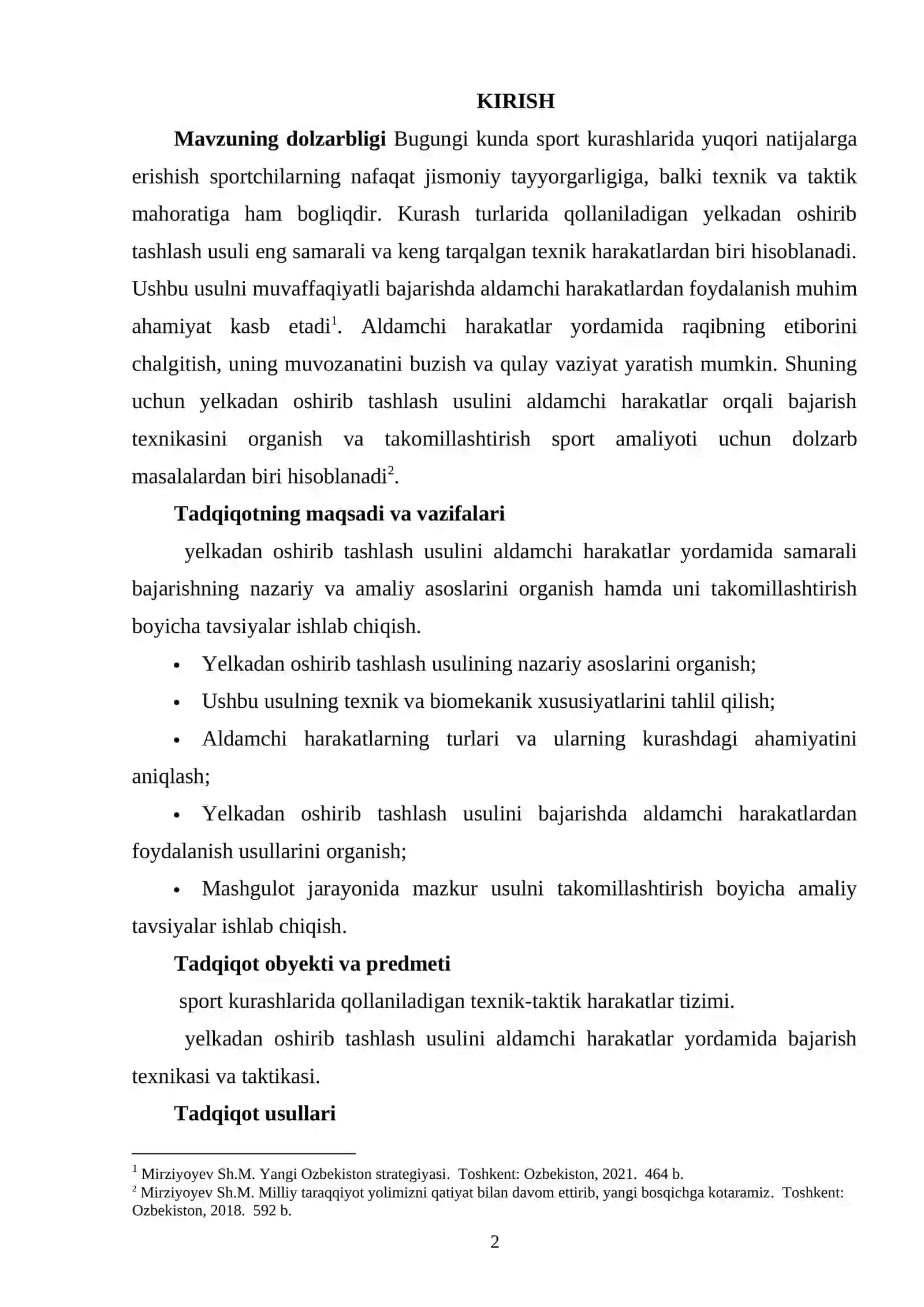 YELKADAN OSHIRIB TASHLASH USULIDA RAQIBNI ALDAMCHI HARAKATLAR YORDAMIDA BAJARISH 2