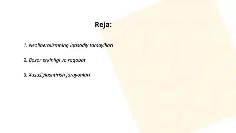 Neoliberalizm gʻoyalarining mohiyati va ahamiyati 2