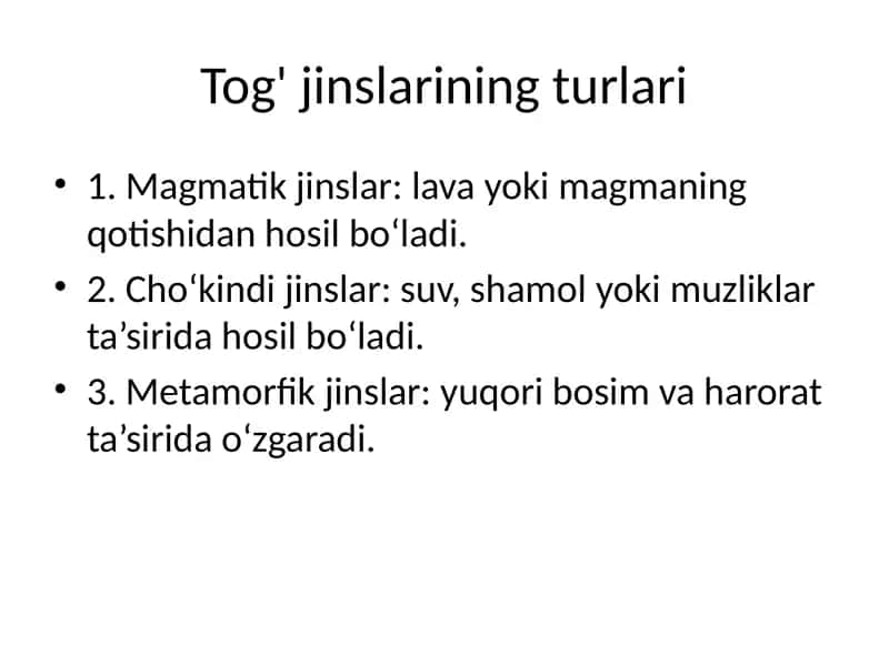 Tog' Jinslari 2