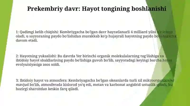 Yer Yuzida Hayvonot Dunyosining Evolutsiyasi 2