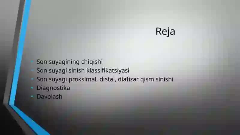 Son suyagi chiqishi. sinishi jaroxatlari 2