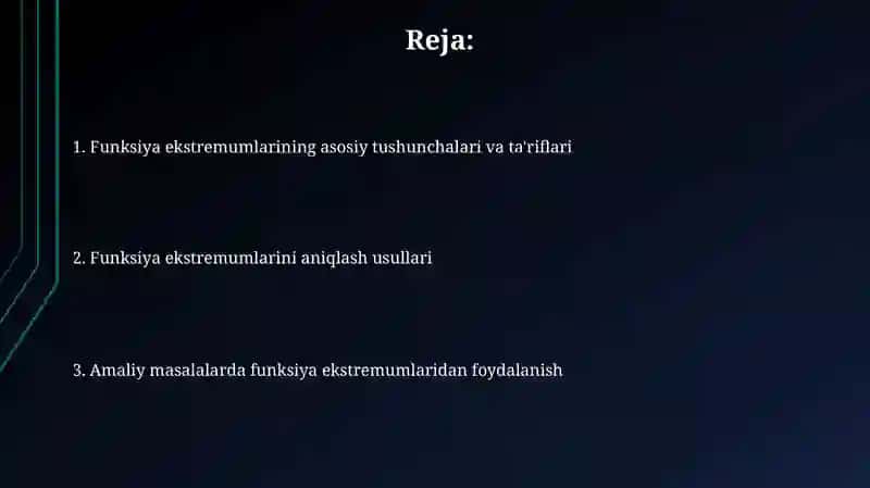 Ekstremumlar: Ta'riflar va Asosiy Tushunchalar 2