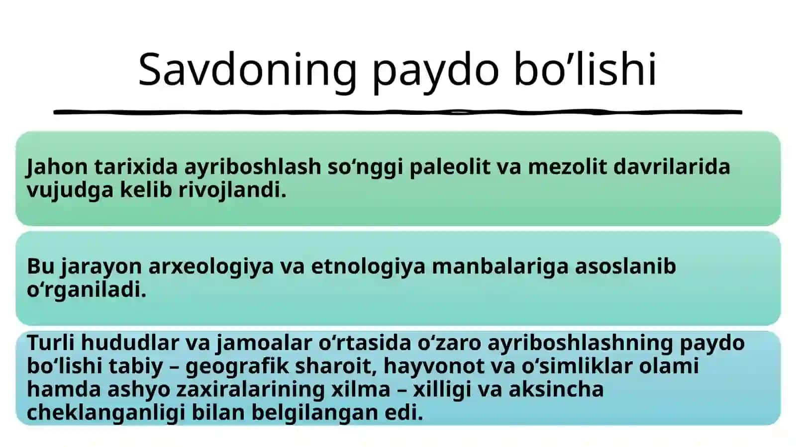 Ayriboshlash vasavdo-sotiqning tarixiy rekonstruksiyasi 2