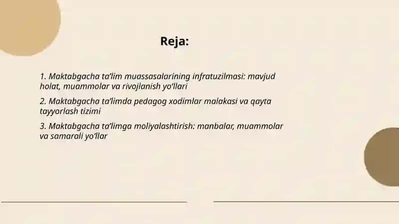 Maktabgacha Ta'lim Muammolari 2